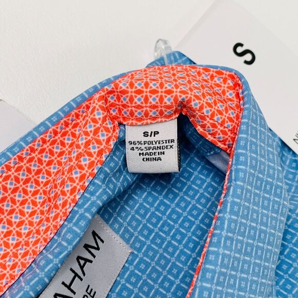 Nick Graham Men's Shirt S Printed Performance Stretch Short Sleeve Shirt Blue S - Picture 8 of 11